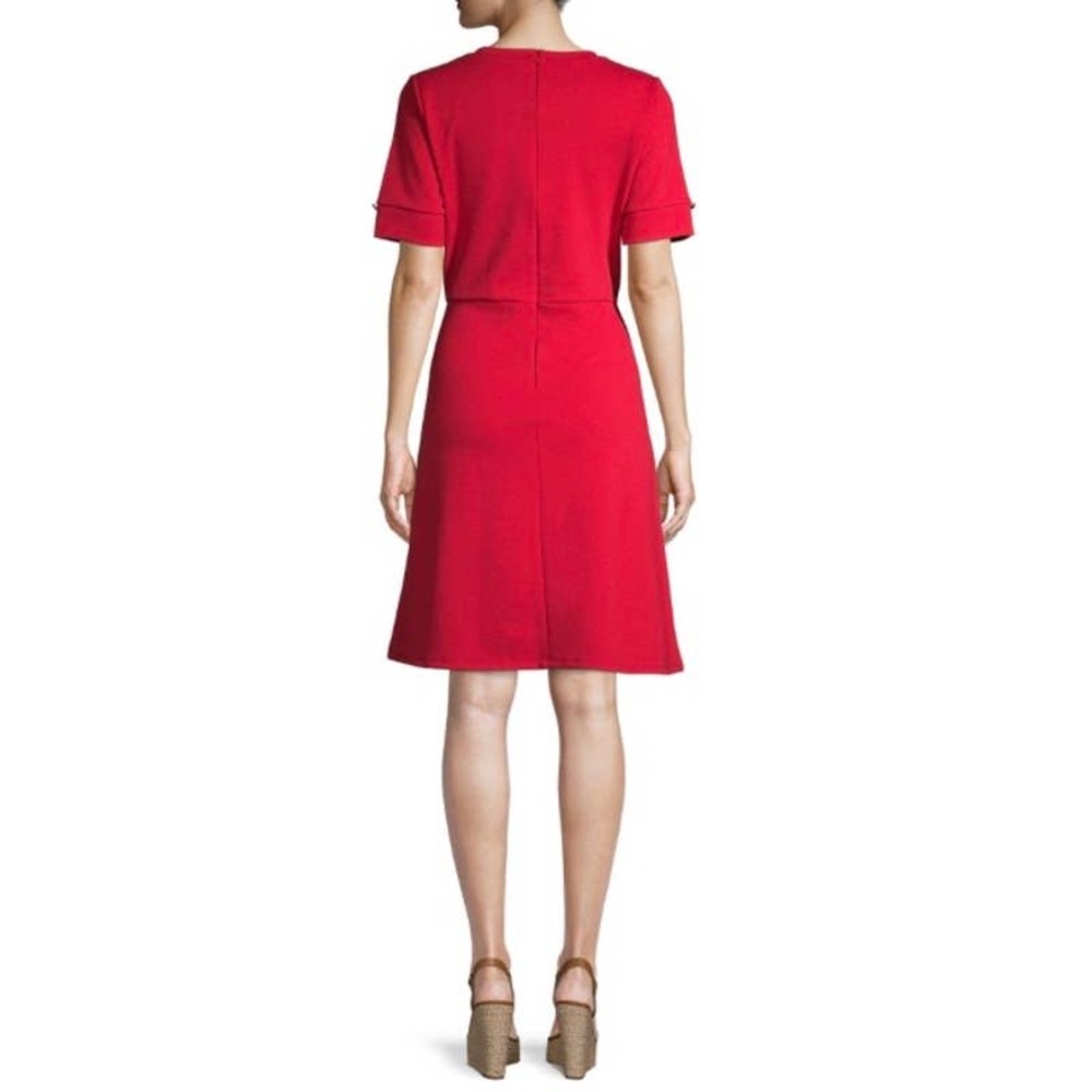 Short Sleeve Fit And Flare Dress- Size Large - Picture 4 of 7